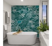 Papel pintado panorámico fondo submarino verde 150x250cm