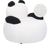 Beliani sillón infantil panda de bouclé blanco y negro viby