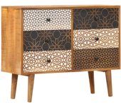 Aparador | aparador de comedor | armario de cocina con estampado madera maciza de mango 90x30x70 cm cfw17767