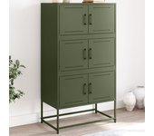 Aparador verde oliva 68,5x38,5x123,5 cm acero