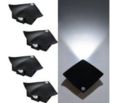 Luz nocturna magnética para dormitorio de 4 piezas, recargable, luz blanca [carcasa negra + inducción de 24 horas]