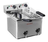 Freidora eléctrica de 4+4 litros con grifo maiser f6/4gx2