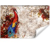 Papel pintado vlieseline foto pájaro flores adornos para sala 450cm x 300cm