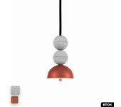 Lámpara colgante de hormigón - bosfor concrete | blanco - tierra roja | 2 bolas | led 14w