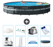 Paquete de piscina - intex - alrededor - 732x732x132 cm + accesorios a2998
