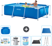 Paquete de piscina - intex - rectángulo - 260x160x65 cm + accesorios a99