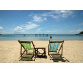 Fotomural playa azul y beige - 279 x 270 cm - estahome