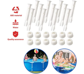 12 pasadores de plástico para piscinas, repuestos para piscinas, aptos para la mayoría de piscinas de estructura rectangular/redonda.