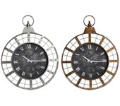 Reloj de pared dkd home decor 60 x 6,5 x 78 cm cristal plateado negro dorado hierro (2 unidades)