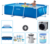 Paquete de piscina - intex - rectángulo - 260x160x65 cm + accesorios a87