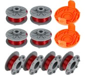 Carretes de repuesto para cortacésped gardena 5364-20, 1,6 mm x 6,1 m, para cortacéspedes gardena turbo smallcut art 2401 (8 carretes + 2 tapas)