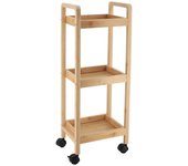 Tendance - aparador 3 estantes mdf bambú con ruedas - bambú