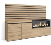 Amueblate online, aparador, con almacenamiento, dormitorio, habitación, chimenea eléctrica, cómoda, cajonera, roble