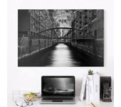 Lienzo cuadro en lienzo bastidor impresion en lienzo blanco y negro arquitectura tierra hamburgo ciudades cielo 212 dormitorio 60 x 40 cm