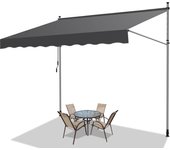 Toldo del balcón toldo retráctil manual mango del balcón a prueba de rayos ultravioleta gris 2m