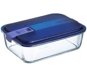 Luminarc easy box - recipiente rectangular 1.97l vidrio hermético con valvula