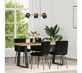 Pack 4 uds sillas de comedor | silla de cocina terciopelo negro cfw70255