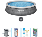 Paquete de piscina - bestway - alrededor - 457x457x84 cm + accesorios cb70