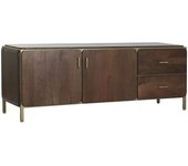 Mueble de tv dkd home decor marrón acero madera de mango (140 x 40 x 48 cm)