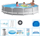 Paquete de piscina - intex - alrededor - 366x366x76 cm + accesorios a2136