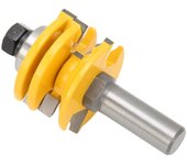 Fresa de espiga para carpintería con vástago redondo de 1/2 pulgada apilada para riel de puerta de gabinete