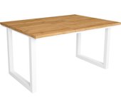 Mesa de comedor - 6 comensales - 140 - robusta y estable gracias a su estructura y patas macizas - roble - estilo industrial
