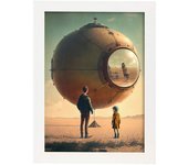Nacnic poster cámara en estilo surrealismo cinematográfico ilustraciones y grabados de historieta abstracta y artística para a3 marcos blanco