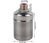 Válvula de bola flotante de 1/2 pulg., válvula de control de agua automática de acero inoxidable para torre de fregadero de tanque de agua