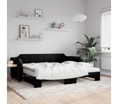 Vidaxl sofá cama nido con colchón tela negro 90x190 cm