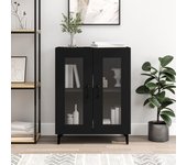Aparador | aparador de comedor | armario de cocina de madera de ingeniería negro 69,5x34x90 cm cfw95947