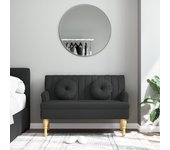 Maison exclusive - banco con cojines tela negro 113x64,5x75,5 cm