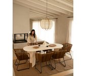 Mesa de comedor de madera maciza de abeto ovalada decowood en tono natural de 180x75cm en tono natural modelo osaka