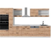 Vicco mueble de cocina r-line, oro potencia roble/blanco, 350 cm sin encimera