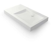 Lavabo de pared negro de 80 cm en solid surface - passoa ii d