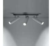 Lámpara de techo invicta 3 led blanco con bombilla 3000k - 45x6x20cm sollux