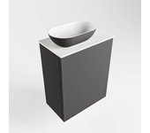 Mondiaz fowy 40cm mueble fondo reducido dark grey. lavabo sobre mueble poole posición izquierda 1 orificio dark grey