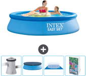 Paquete de piscina - intex - alrededor - 244x244x61 cm + accesorios cb101