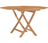 Mesa de jardín plegable 120x120x75 cm madera maciza de teca