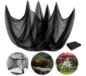 Mosquitera negra | toldo de patio | red de protección contra aves e insectos para jardín, patio, exterior y ventana (240 x 600 cm)