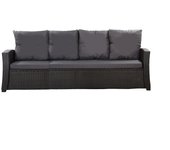 Cojines para sofá de exterior negros cojines para sofá cojines para banco de jardín de 4-3 plazas 180x50x50cm cojines para muebles de poliratán-mix