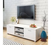 Mueble de tv blanco brillo 140x40,5x35 cm