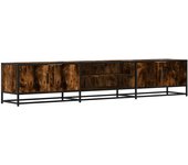 Mueble tv | mueble de salón | mesa de tv madera de ingeniería roble ahumado 210x35x41 cm cfw49701