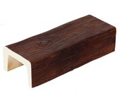 Viga imitación madera 12.5cm de ancho x 8cm de alto x 3m de largo color nogal oscuro decorativa de poliuretano vu0003-no