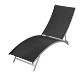 Sillón lounge acero y textileno negro