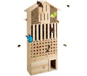 Relaxdays casa para insectos y erizos xxl, madera, marrón, 118 x 57 x 24 cm