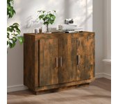 Aparador | aparador de comedor | armario de cocina madera contrachapada color roble ahumado 92x35x75 cm cfw92397