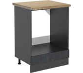 Vicco armario para horno empotrado r-line, hormigón negro, 60 cm et roble