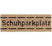 Relaxdays felpudo coco schuhparkplatz, 75x25 cm, tapete entrada alargado, interior y exterior, antideslizante, natural