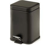 Cubo de basura rectangular de acero negro 3l | artemisia