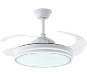 Ventilador de techo atlantis 72w 4 aspas retráctiles con mando a distancia blanco ø50 cm